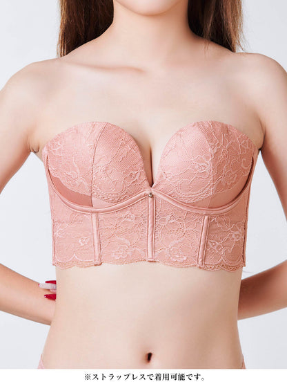 デコルテプッシュブラジャー/ピンク