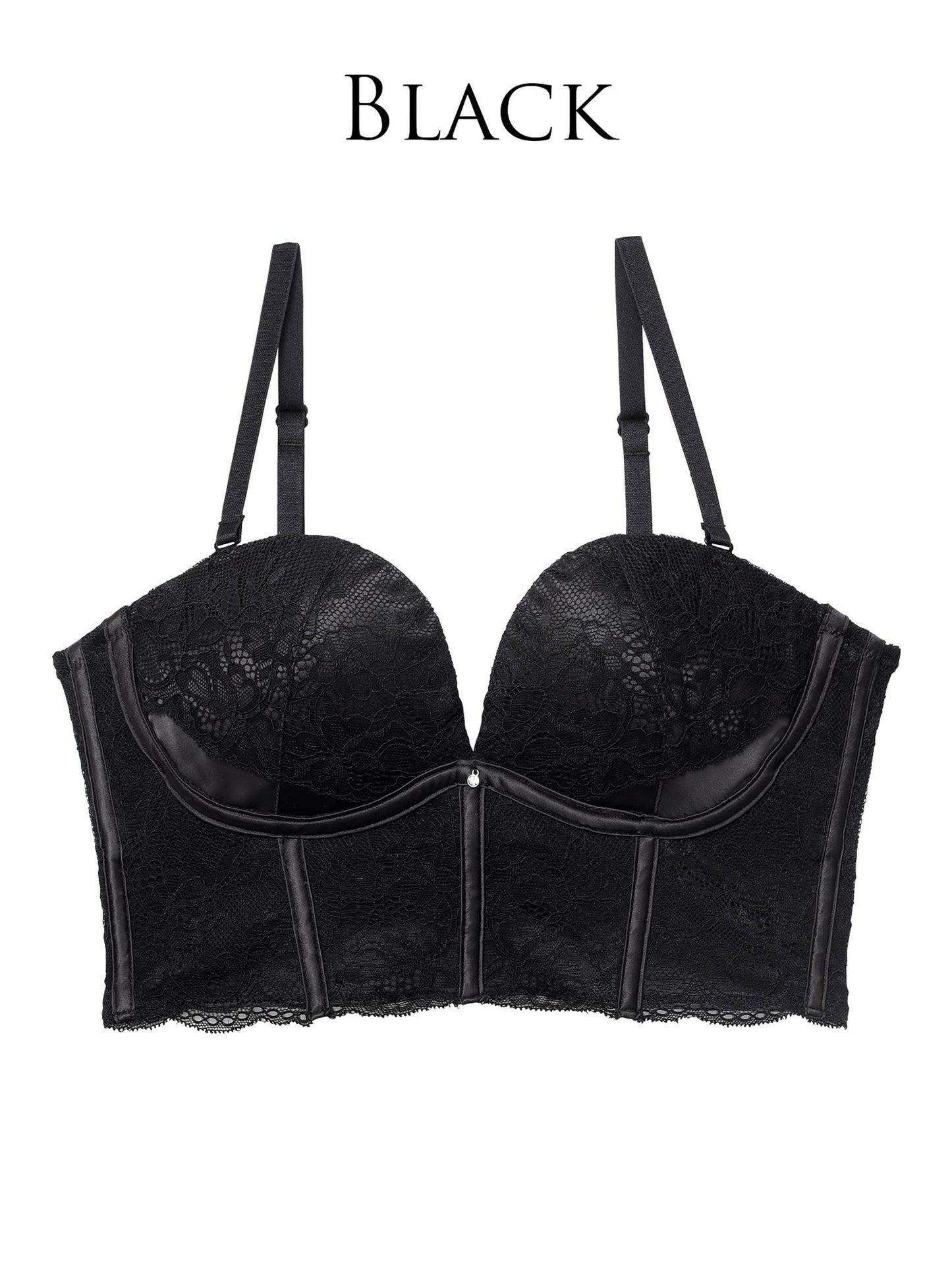 デコルテプッシュブラジャー/ブラック