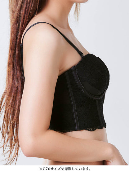 デコルテプッシュブラジャー/ブラック